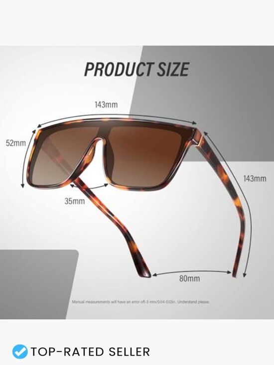 Vintage Oversized Square Sunglasses for Women Big Frame UV Protection Retro main image 4